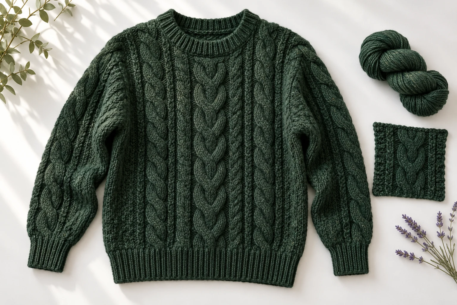 Close view of knitwear texture and garment detailing